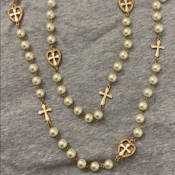 long faux pearl necklace - Picture 3 of 6